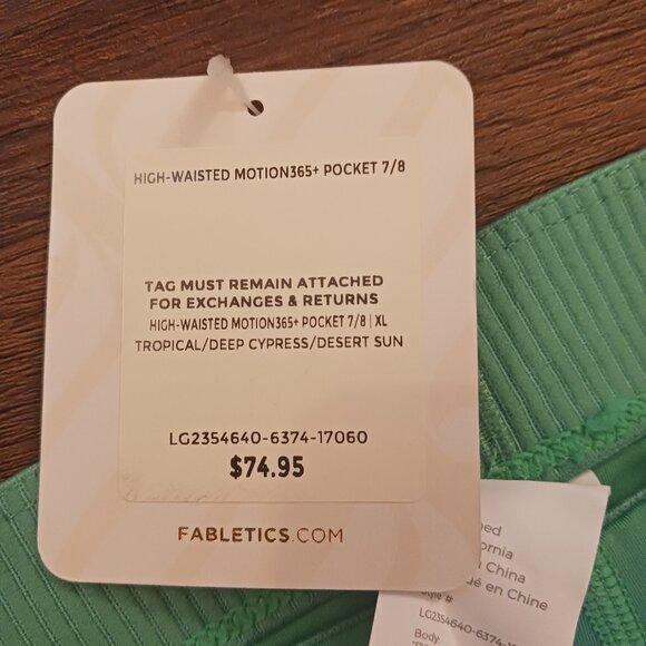 RARE Fabletics Motion365 High-Waist 7/8 Legging Colorblock PHONE POCKET NWT XL - Picture 8 of 9
